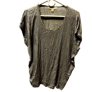 Michael Kors Women's sleeveless t shirt Medium Gray sequins on front